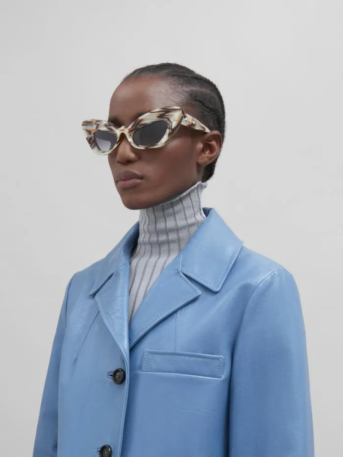 WomenMen Marni Sunglasses Pearlescent Brown Caelicola Sunglasses