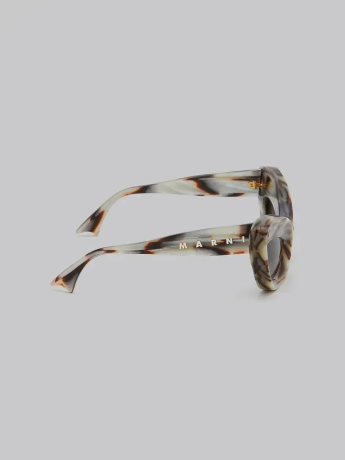 WomenMen Marni Sunglasses Pearlescent Brown Caelicola Sunglasses