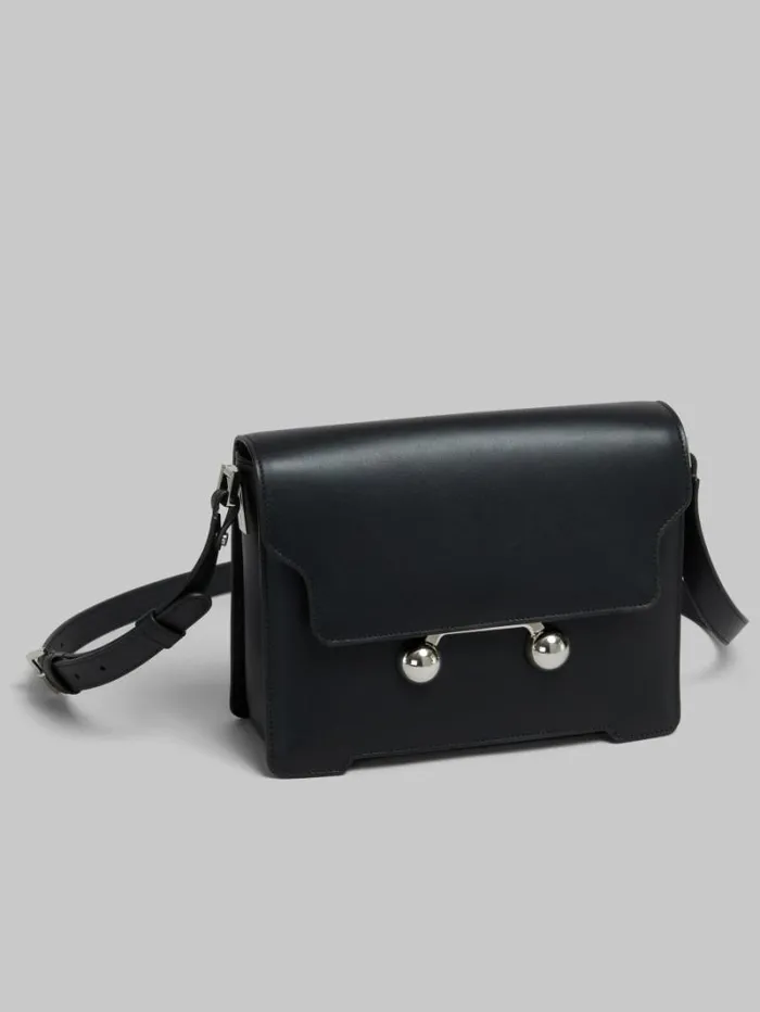 WomenMen Marni Trunkaroo Bag Black Leather Trunkaroo Medium Shoulder Bag