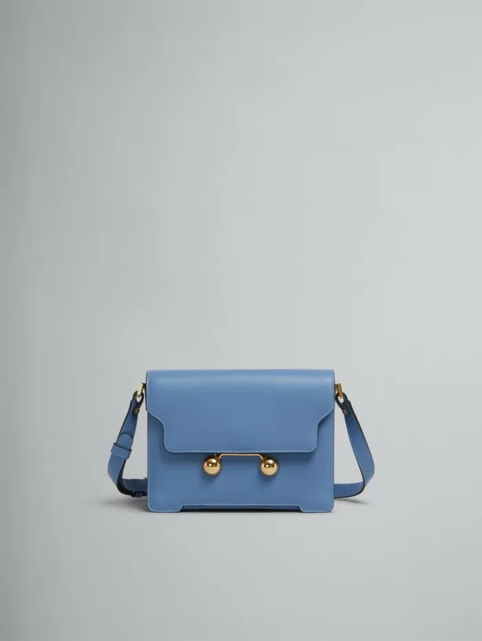 WomenMen Marni Trunkaroo Bag Blue Leather Trunkaroo Medium Shoulder Bag