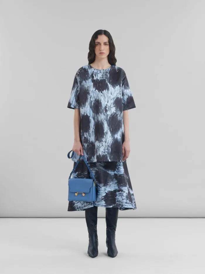 WomenMen Marni Trunkaroo Bag Blue Leather Trunkaroo Medium Shoulder Bag