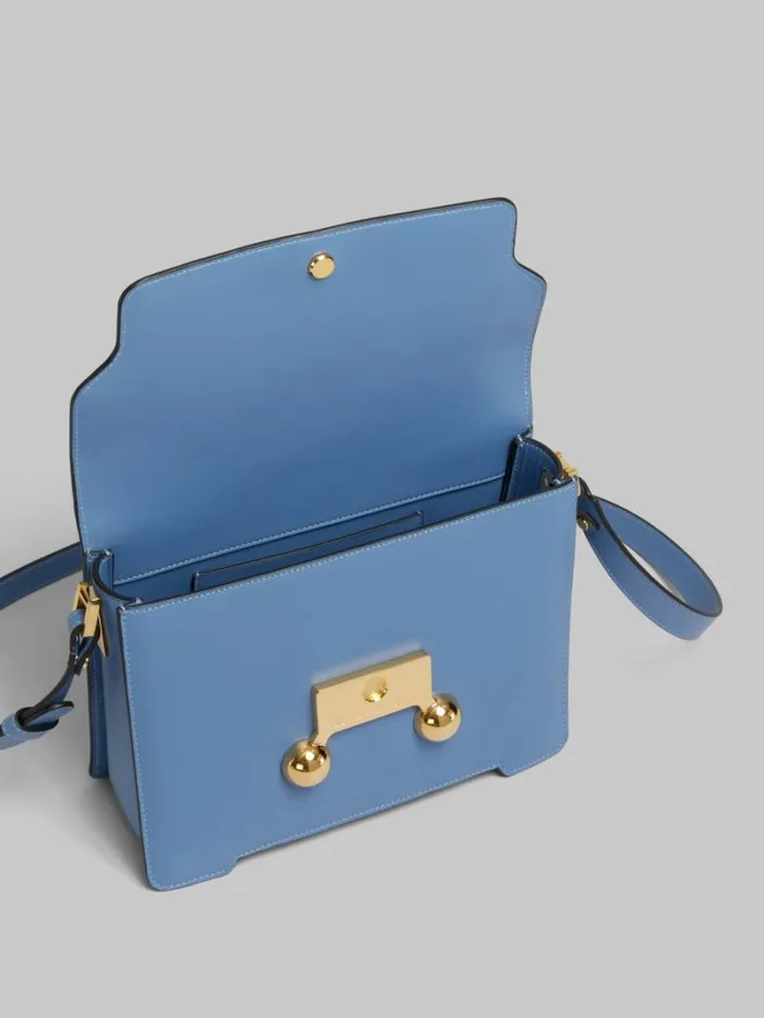 WomenMen Marni Trunkaroo Bag Blue Leather Trunkaroo Medium Shoulder Bag