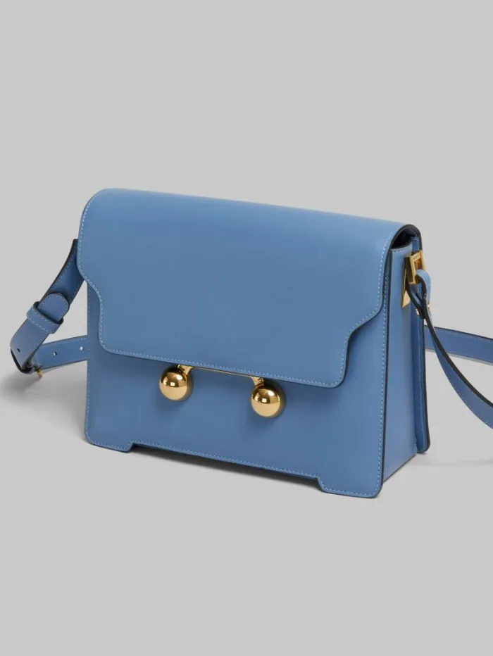 WomenMen Marni Trunkaroo Bag Blue Leather Trunkaroo Medium Shoulder Bag