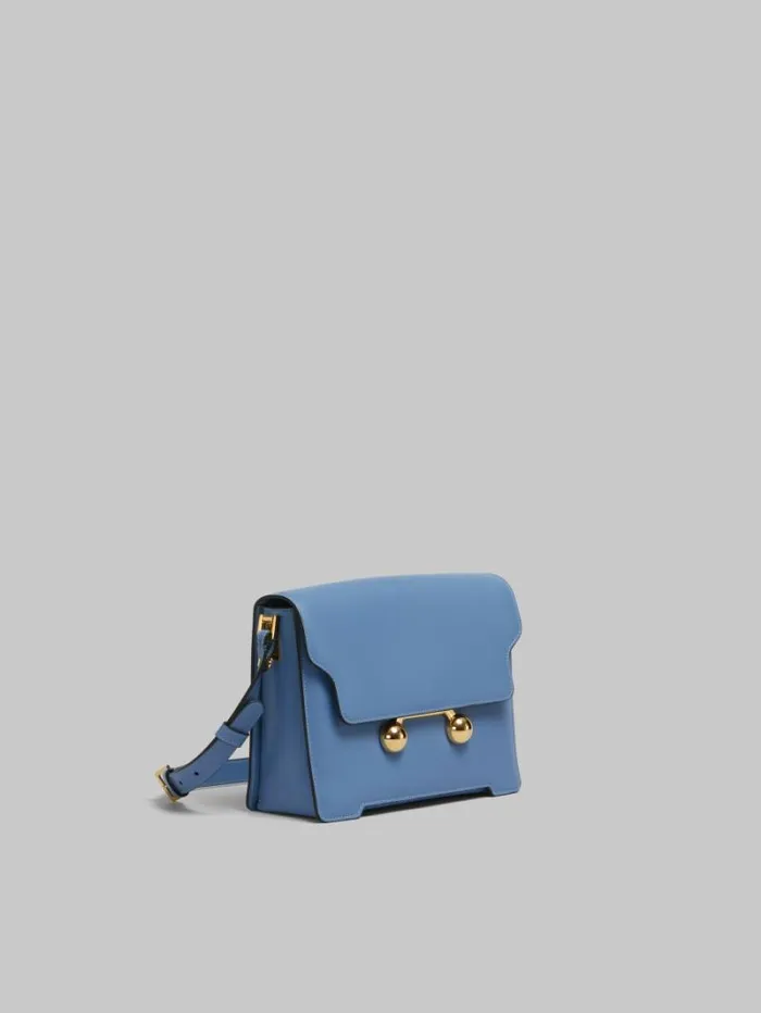 WomenMen Marni Trunkaroo Bag Blue Leather Trunkaroo Medium Shoulder Bag