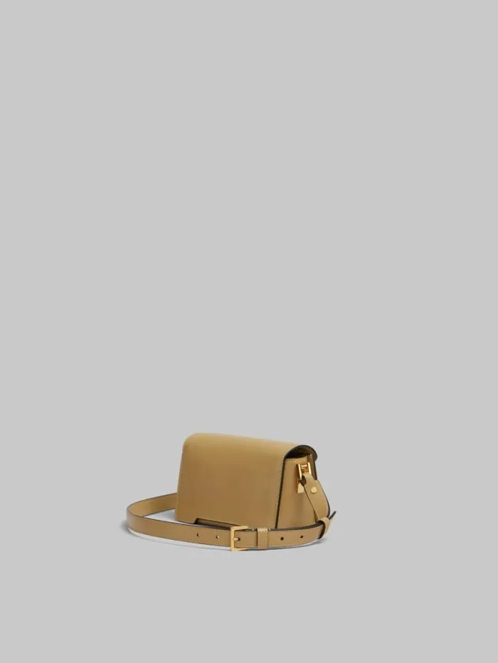 WomenMen Marni Trunkaroo Bag Camel Leather Trunkaroo Mini Shoulder Bag