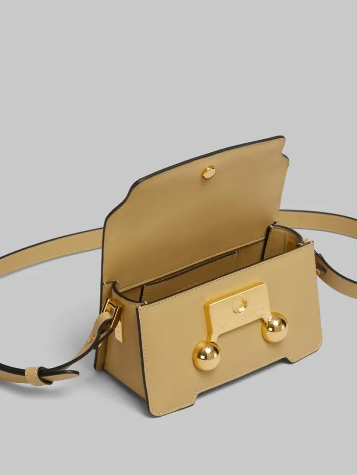 WomenMen Marni Trunkaroo Bag Camel Leather Trunkaroo Mini Shoulder Bag