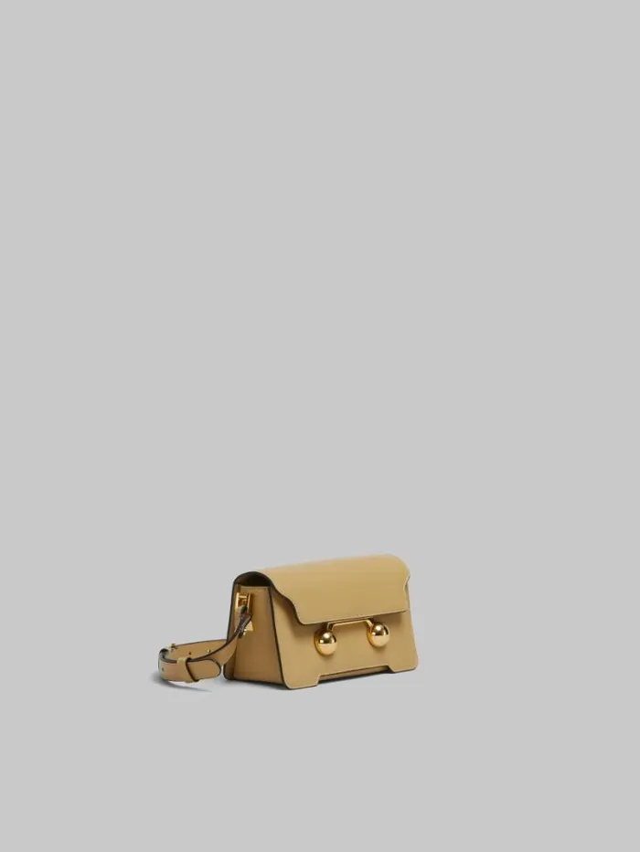 WomenMen Marni Trunkaroo Bag Camel Leather Trunkaroo Mini Shoulder Bag