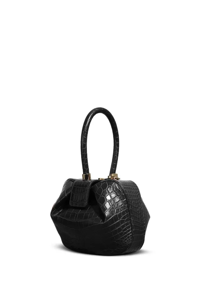 WomenMen Top Handles Gabriela Hearst Demi Bag In Black Crocodile Leather