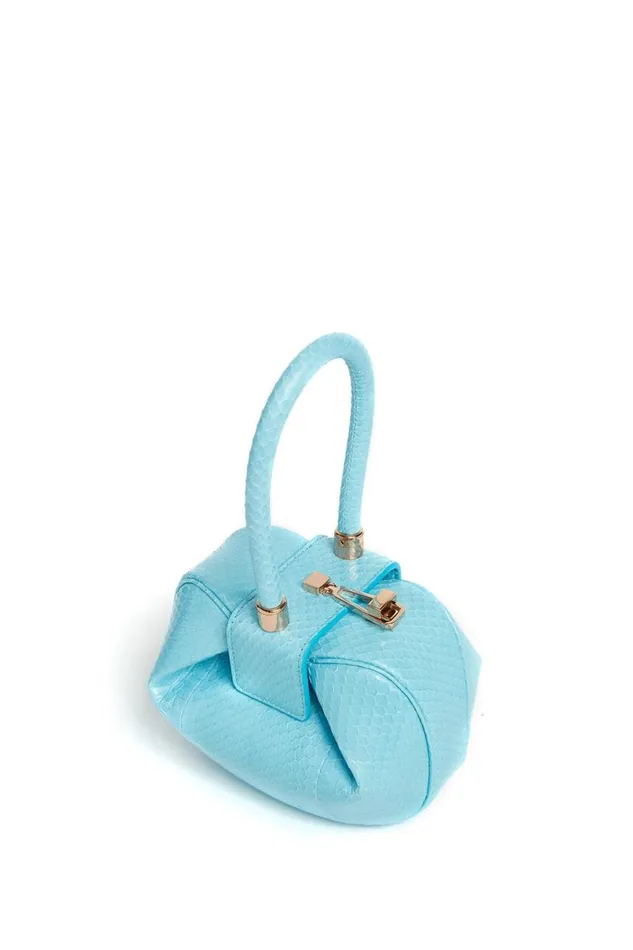 WomenMen Top Handles Gabriela Hearst Demi Bag In Pale Blue Snakeskin
