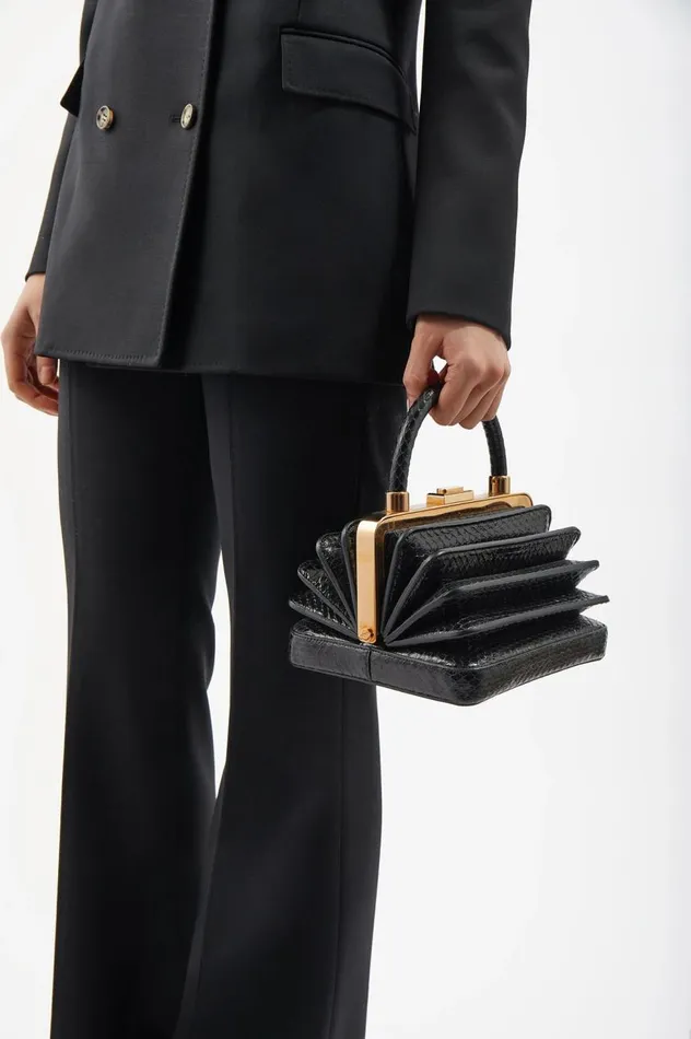 WomenMen Top Handles Gabriela Hearst Diana Bag In Grey and Light Blue Suede With Nude Nappa Leather Handle