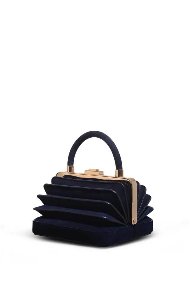 WomenMen Top Handles Gabriela Hearst Diana Bag In Navy Suede