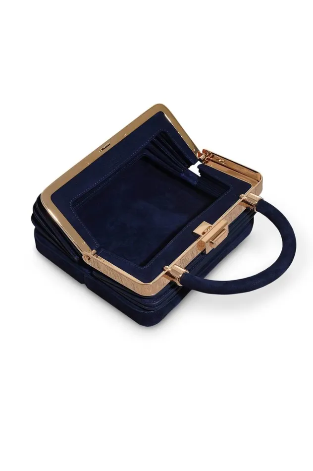 WomenMen Top Handles Gabriela Hearst Diana Bag In Navy Suede