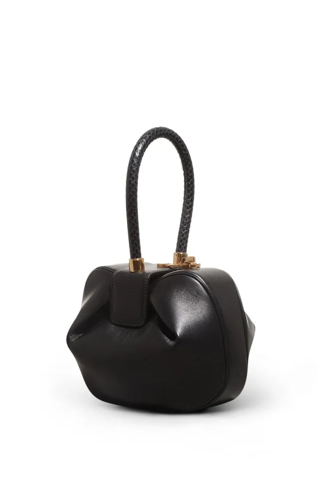 WomenMen Top Handles Gabriela Hearst Nina Bag In Black Nappa Leather With Snakeskin Handle WomenMen Top Handles Gabriela Hearst Nina Bag In Black Nappa Leather With Snakeskin Handle