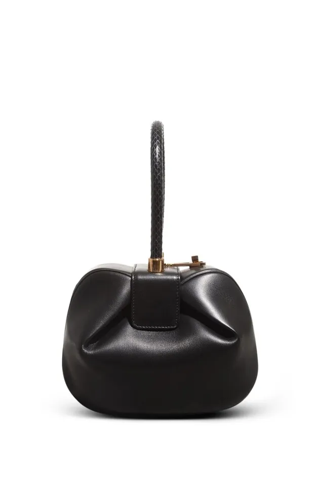 WomenMen Top Handles Gabriela Hearst Nina Bag In Black Nappa Leather With Snakeskin Handle