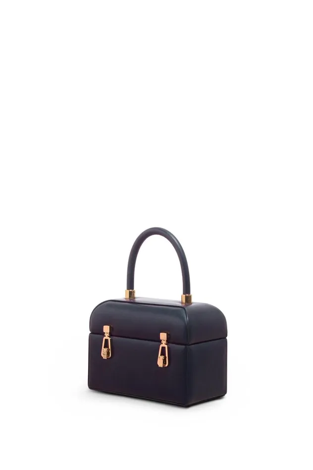 WomenMen Top Handles Gabriela Hearst Patsy Bag In Navy Nappa Leather