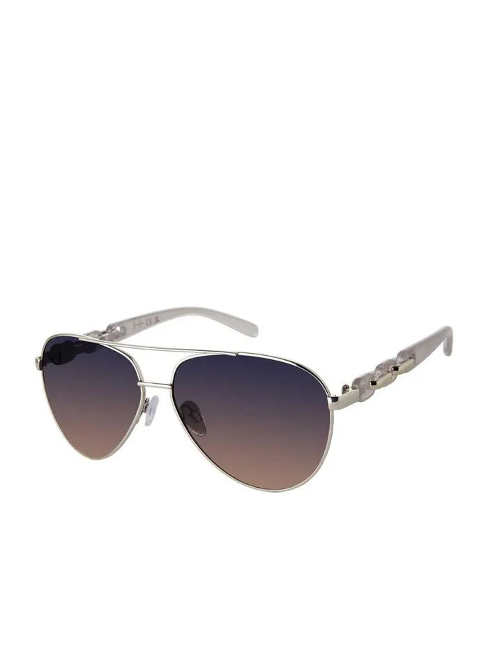 Women Metal Aviator Pilot Sunglasses In Silver Jessica Simpson Sunglasses