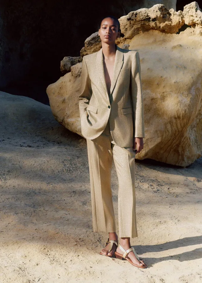 Women Metallic Blazer Metallic MEEM
