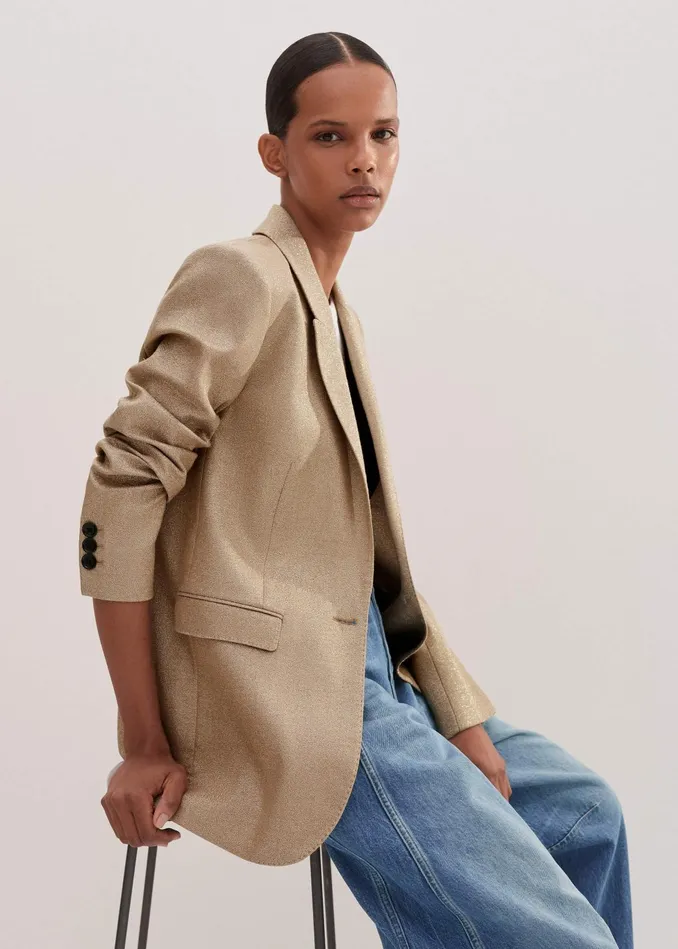 Women Metallic Blazer Metallic MEEM