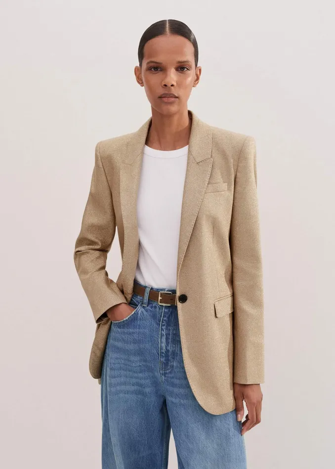 Women Metallic Blazer Metallic MEEM
