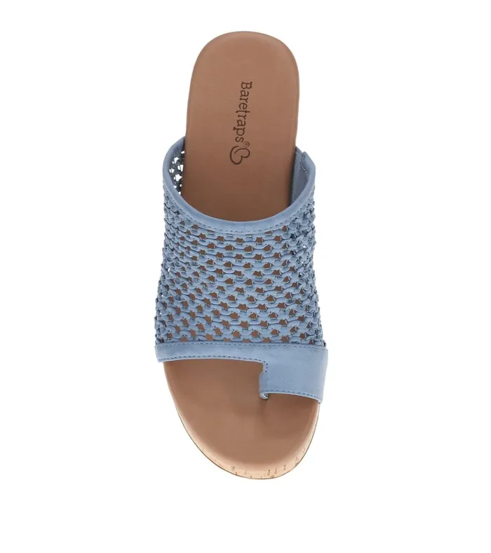 Women Michaela Block Heel Sandal Island Blue Baretraps Slides and Slip On Sandals