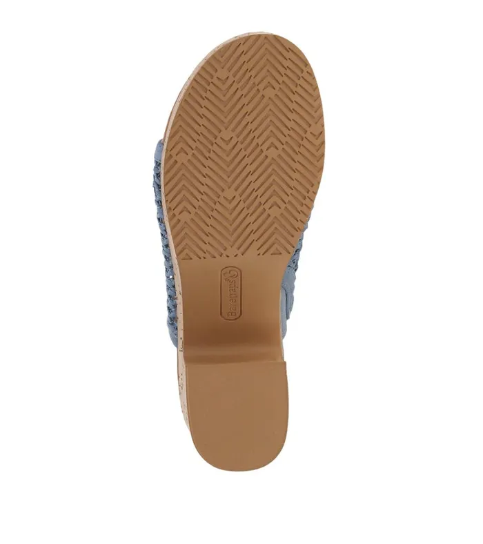 Women Michaela Block Heel Sandal Island Blue Baretraps Slides and Slip On Sandals