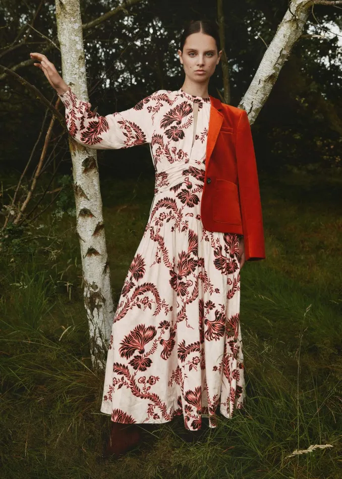 Women Midnight Floral Print Maxi Dress Light Creamblackpeach MEEM
