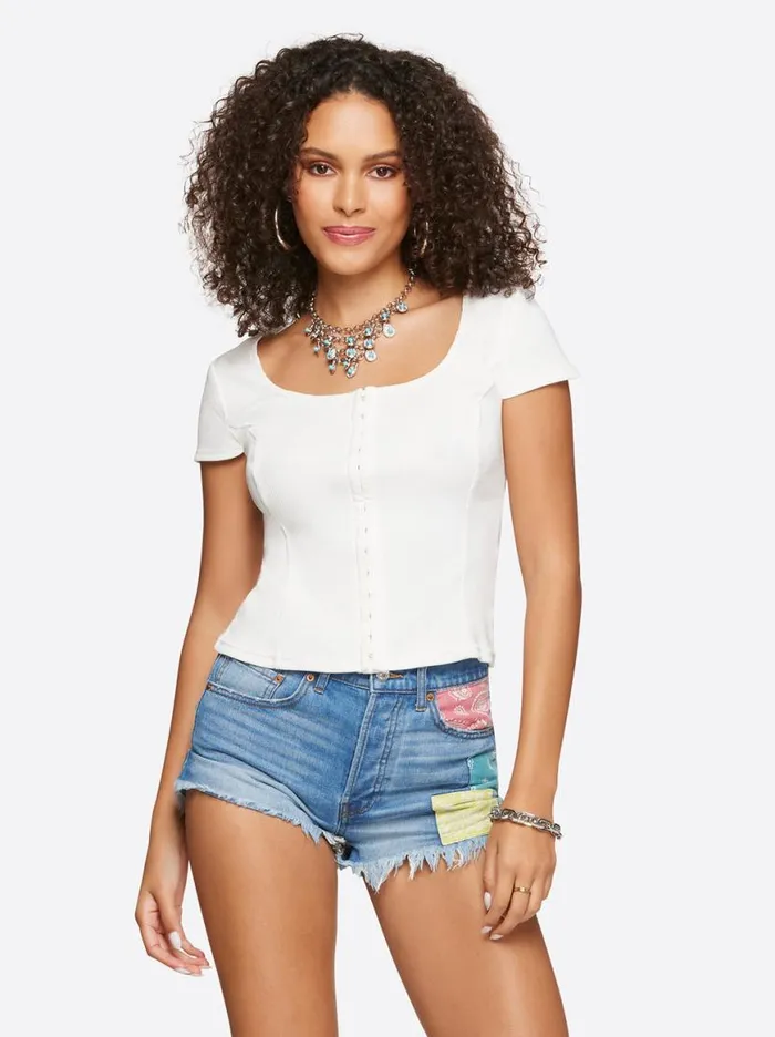 Women Min Top In Snow White Jessica Simpson Tops and Tees