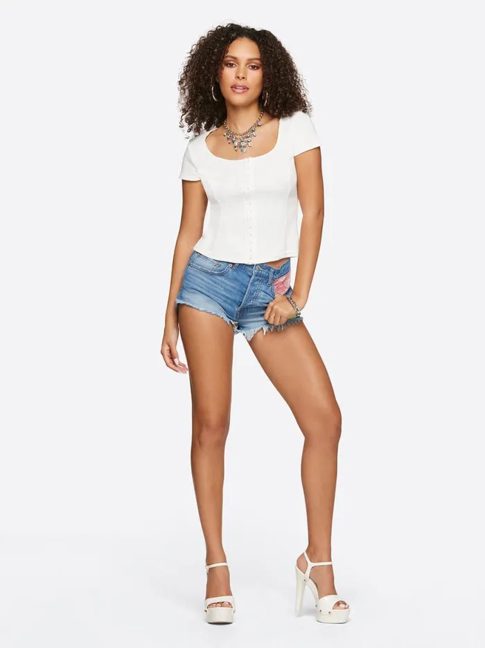 Women Min Top In Snow White Jessica Simpson Tops and Tees