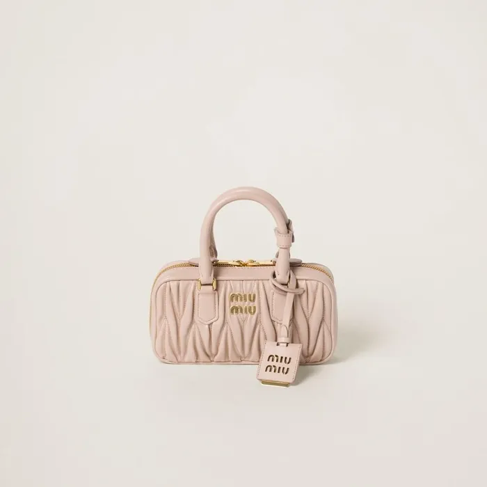 Women Mini Bags Miu Miu Arcadie Matelass Nappa Leather Minibag Powder Pink