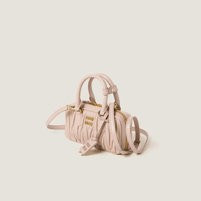 Women Mini Bags Miu Miu Arcadie Matelass Nappa Leather Minibag Powder Pink Women Mini Bags Miu Miu Arcadie Matelass Nappa Leather Minibag Powder Pink