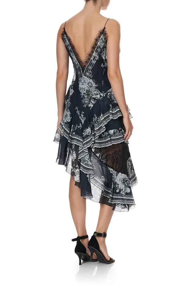 Women Mini Dresses Camilla Layered Asymmetrical Dress Moonshine Bloom