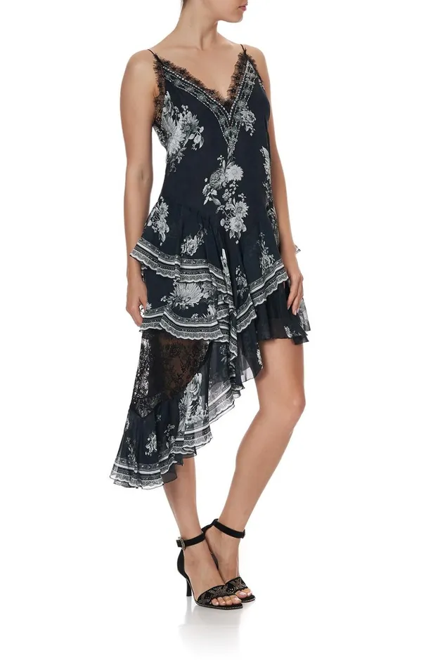 Women Mini Dresses Camilla Layered Asymmetrical Dress Moonshine Bloom