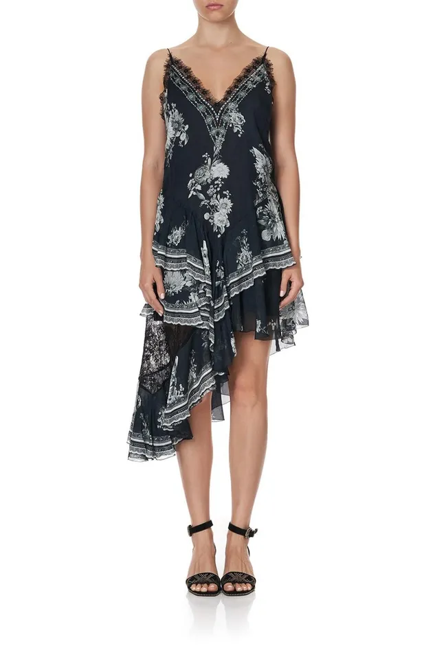 Women Mini Dresses Camilla Layered Asymmetrical Dress Moonshine Bloom