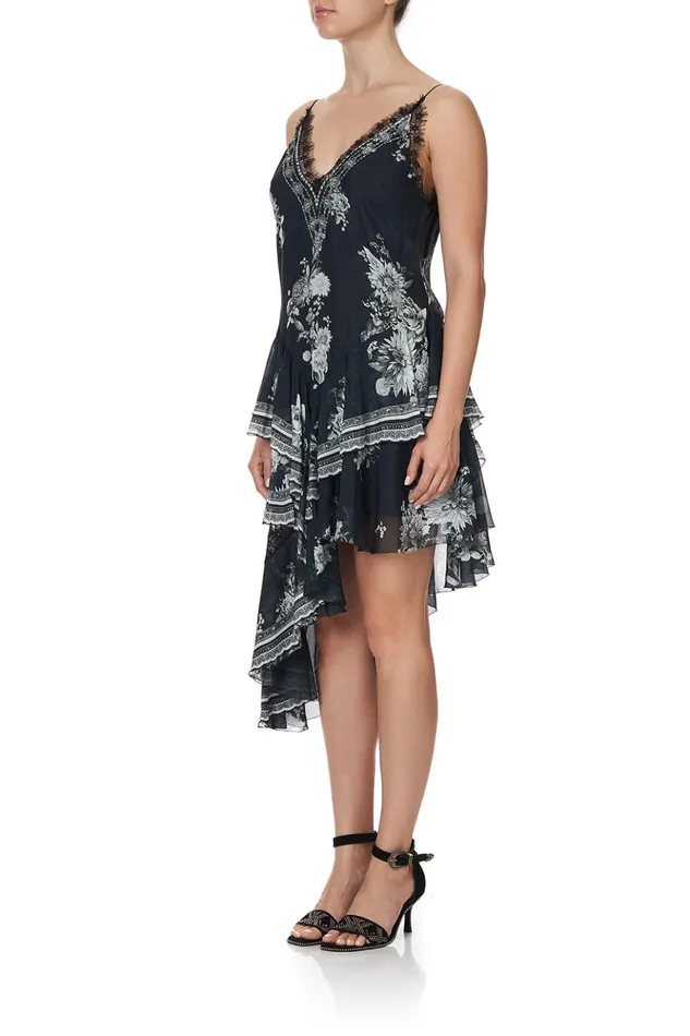 Women Mini Dresses Camilla Layered Asymmetrical Dress Moonshine Bloom