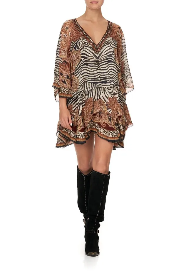 Women Mini Dresses Camilla Layered Frill Short Dress Wild Fire
