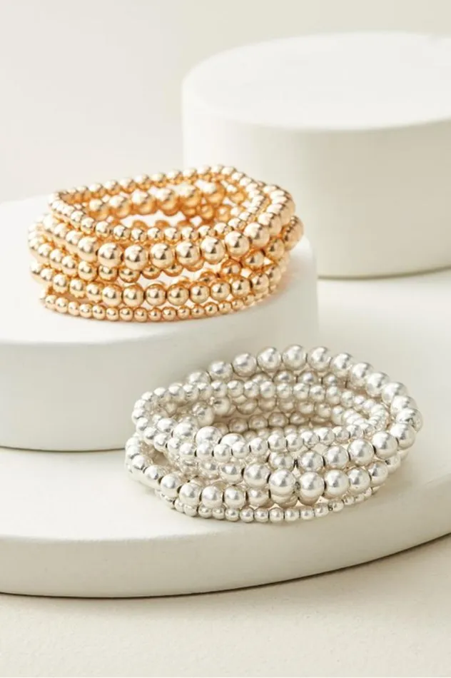 Women Miranda Beaded Bracelet Set Gold Soft Surroundings Bracelets Women Miranda Beaded Bracelet Set Gold Soft Surroundings Bracelets