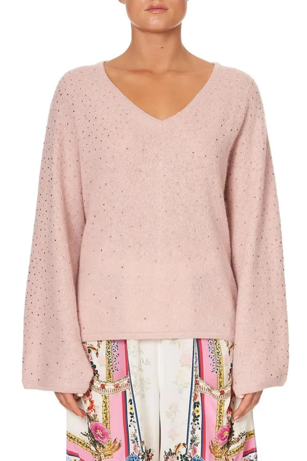 Women Modest Clothing Camilla Knit V Neck Jumper W Dolman Sleeve Party In The Palace
