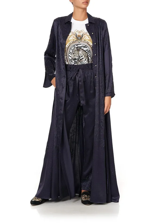 Women Modest Clothing Camilla Printed Trench Luxe Navy