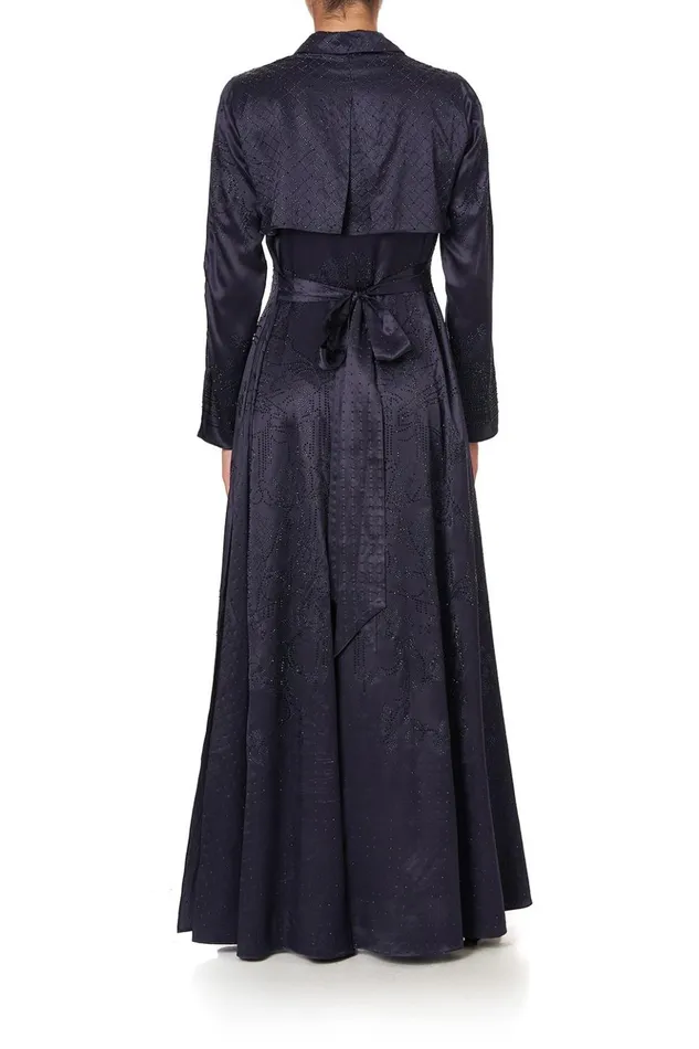 Women Modest Clothing Camilla Printed Trench Luxe Navy