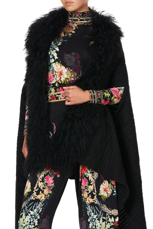 Women Modest Clothing Camilla Shearling Cape Hampton Hive