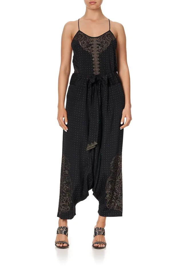 Women Modest Clothing Camilla T Back Shoestring Top Luxe Black