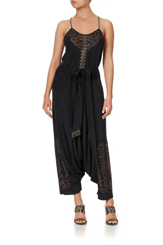 Women Modest Clothing Camilla T Back Shoestring Top Luxe Black