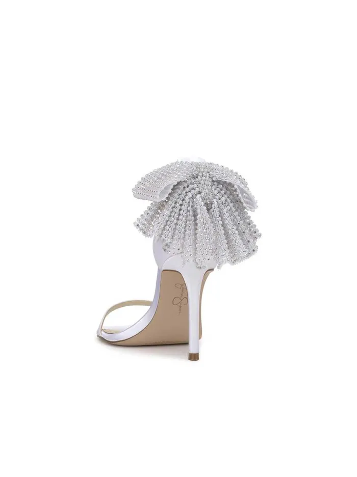 Women Moure Bow Heel In White Jessica Simpson Pumps