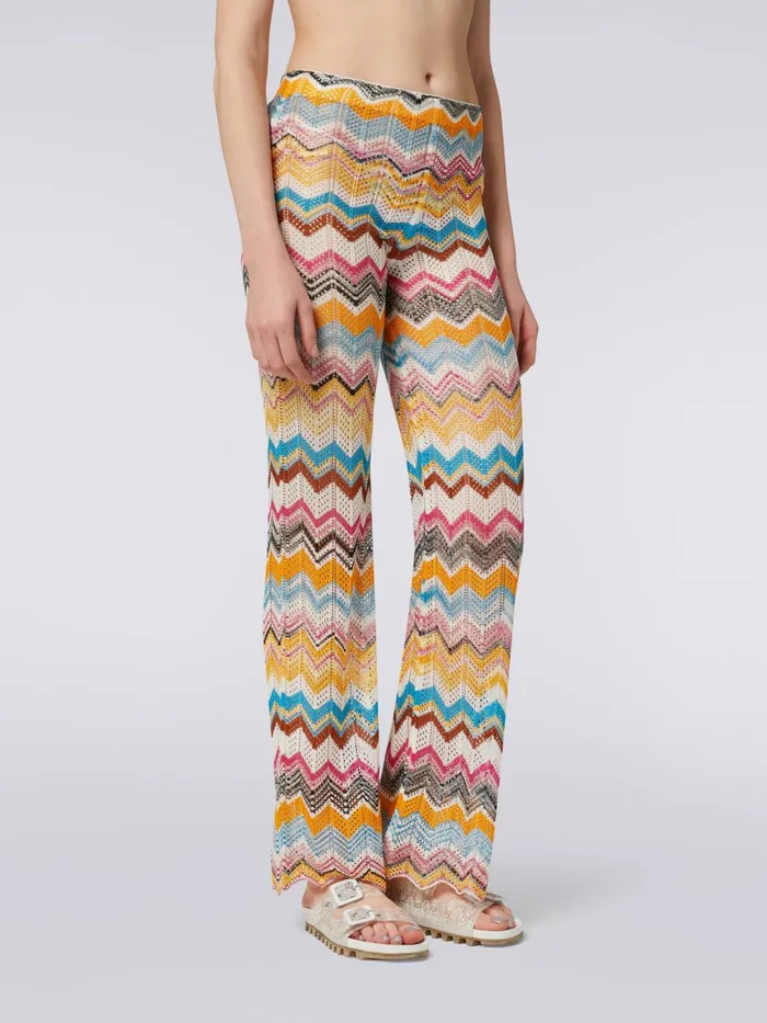 Women Multicoloured Zigzag Cover Up Trousers Multicoloured Missoni Beachwear