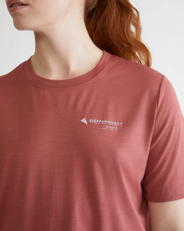 Women Narfi Short Sleeve Tee Mineral Blue Klttermusen TShirts