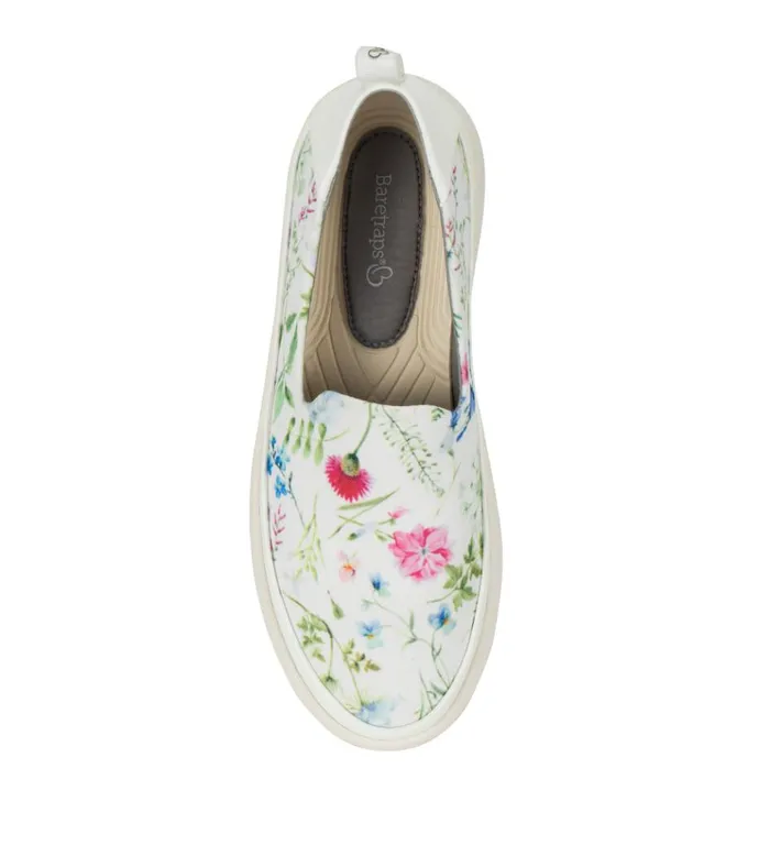 Women Nevin Slip On Sneaker White Multi Flower Canvas Baretraps Flats and Loafers