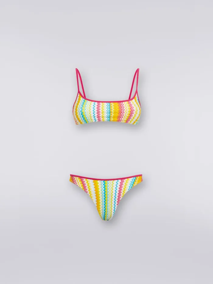 Women Nylon Blend Bikini With Zigzag Print Multicoloured Missoni Swimsuits