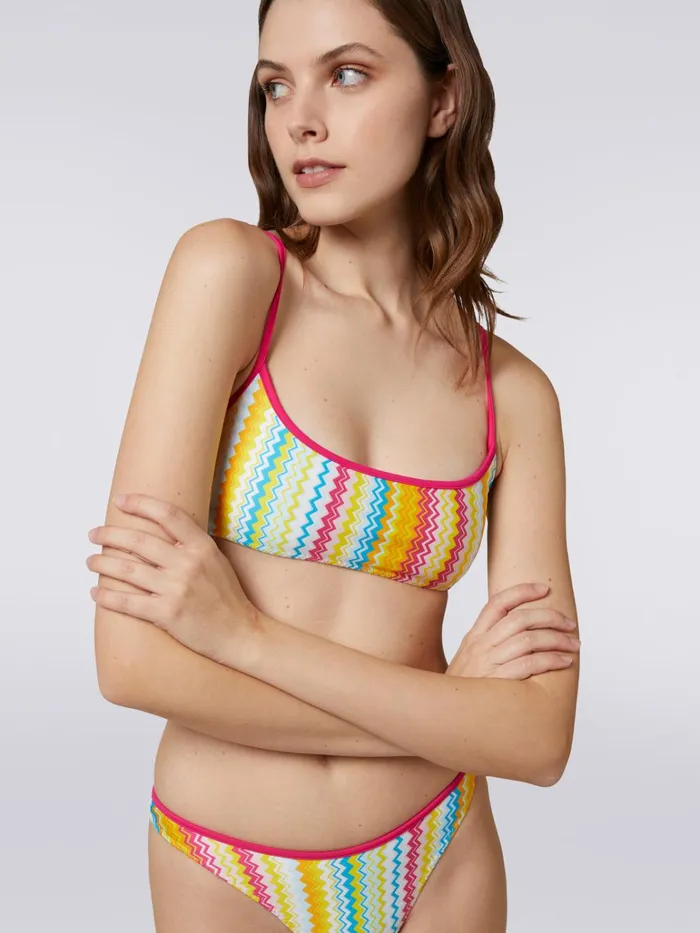 Women Nylon Blend Bikini With Zigzag Print Multicoloured Missoni Swimsuits