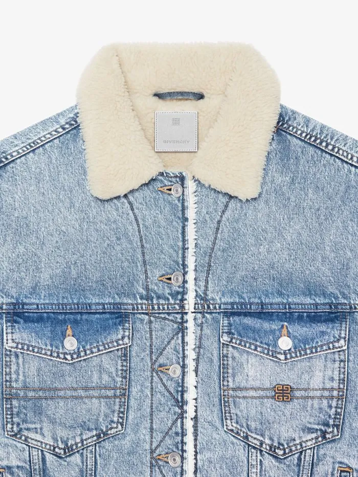 Women Outerwear and Blousons Givenchy Jacket In Denim And Fleece Light Blue