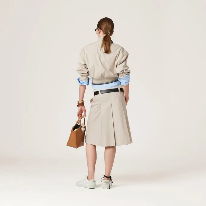 Women Outerwear Miu Miu Panama Cotton Blouson Jacket Limestone Women Outerwear Miu Miu Panama Cotton Blouson Jacket Limestone